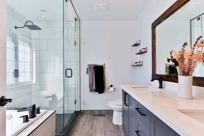 Modern bathroom interior showcasing Islington plumbing and heating services.
