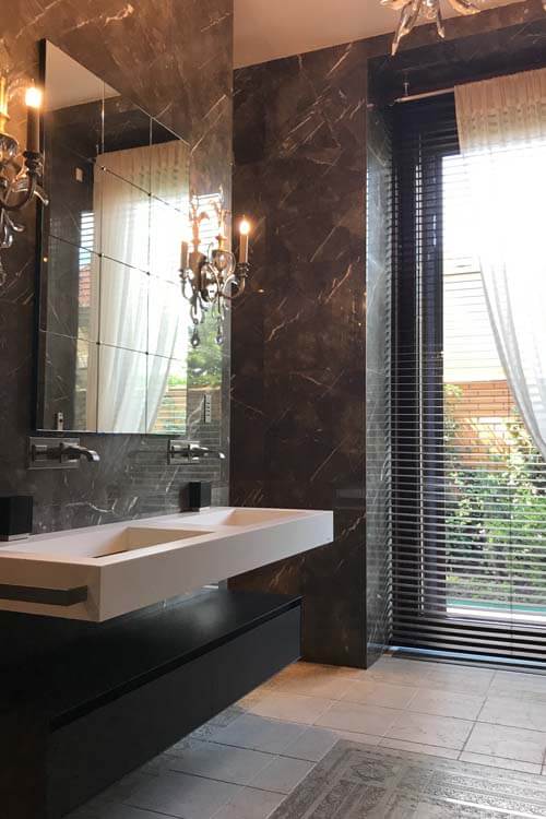 Bathroom tiling close-up, representing Islington bathroom and kitchen services.